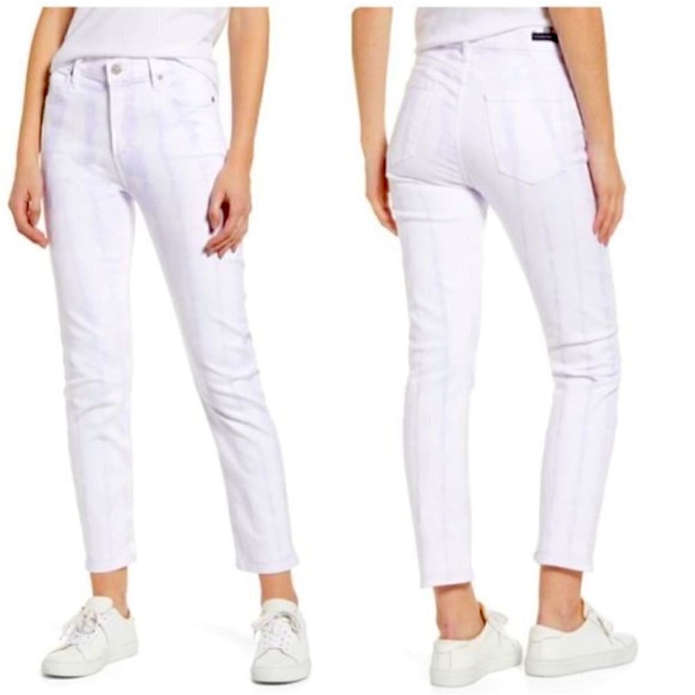 Citizens of Humanity Harlow White Purple Tie Dye High Rise Ankle Jeans Waist 30